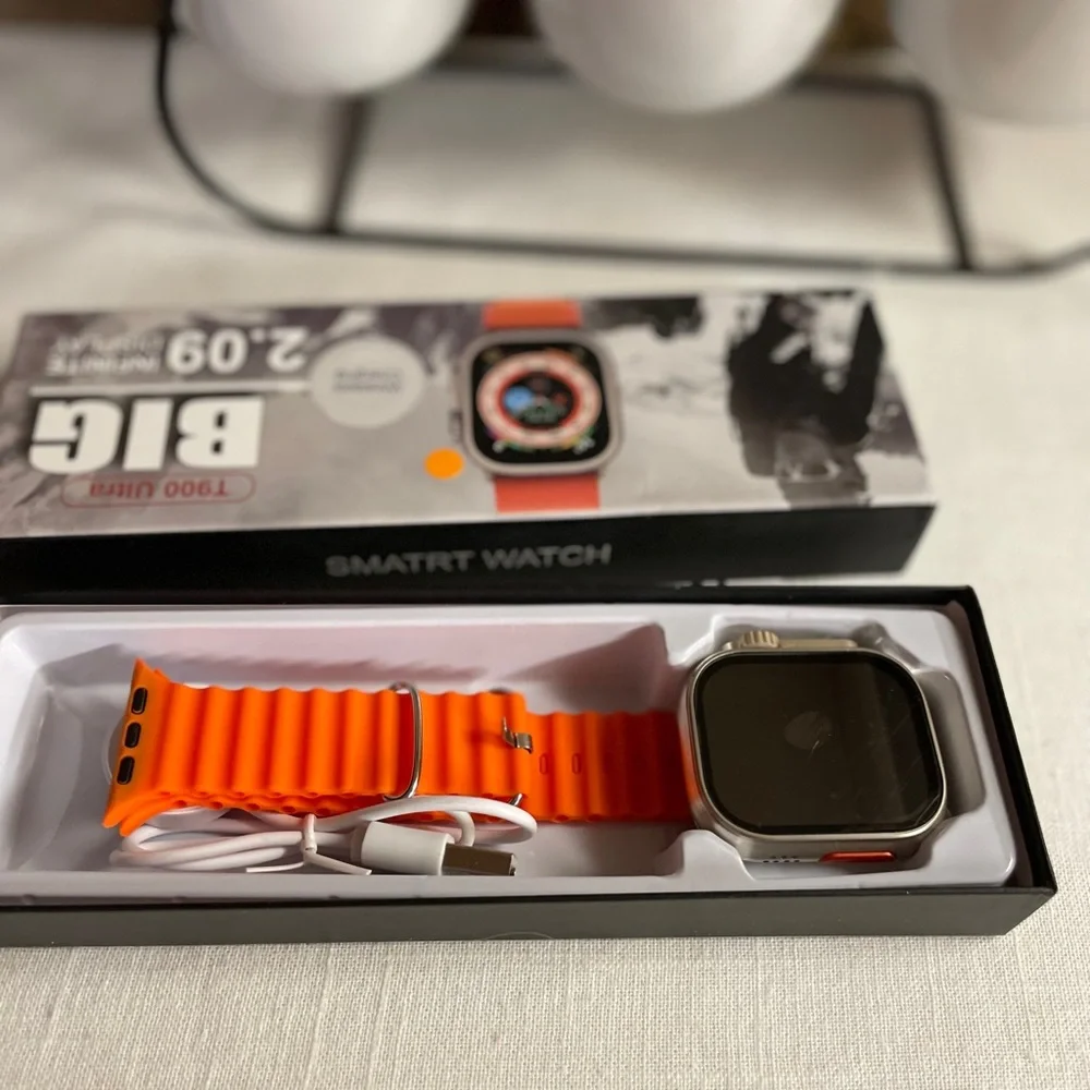 Smart Watch T900 Ultra Smart Watch with Orange Band NEW